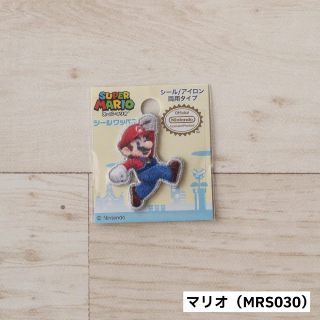 スーパーマリオ キャラクター ワッペン（小）アイロン・シール両用タイプ