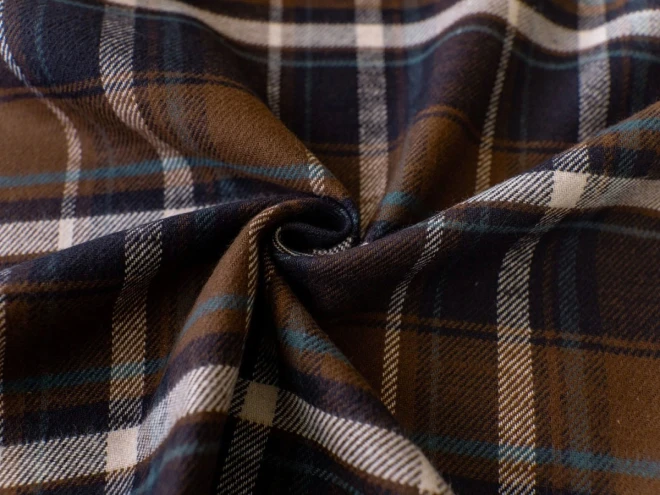 播州織 チェック生地 タータンチェック『起毛スラブチェック』