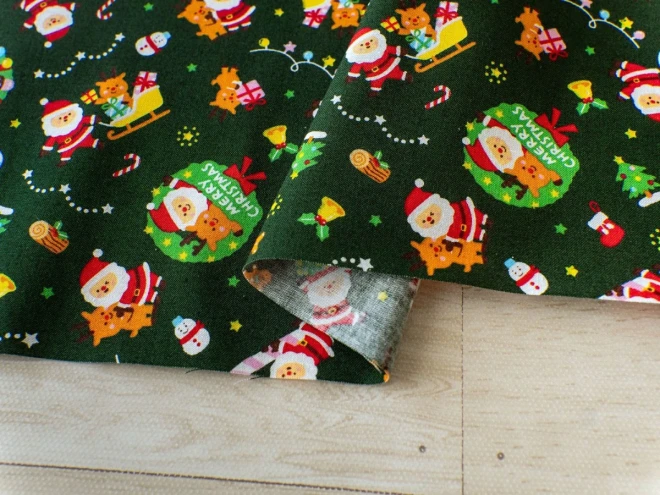 【2025年新柄】クリスマス柄 生地『サンタのクリスマス』