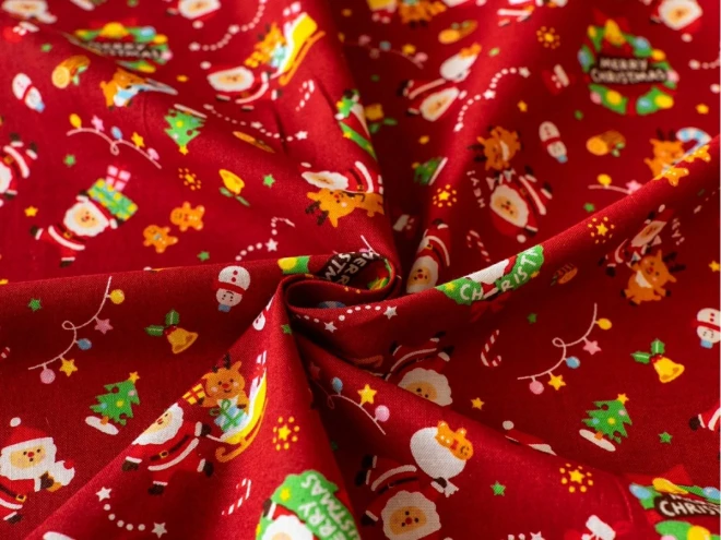 【2025年新柄】クリスマス柄 生地『サンタのクリスマス』