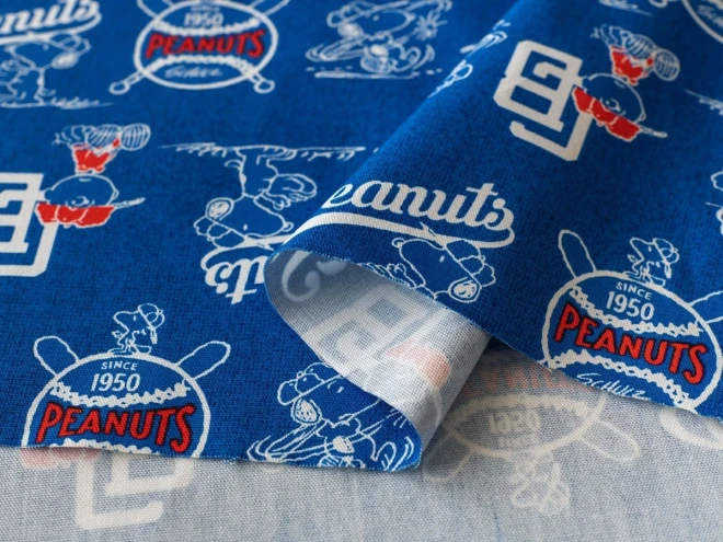 スヌーピー オックス生地『ベースボール柄』